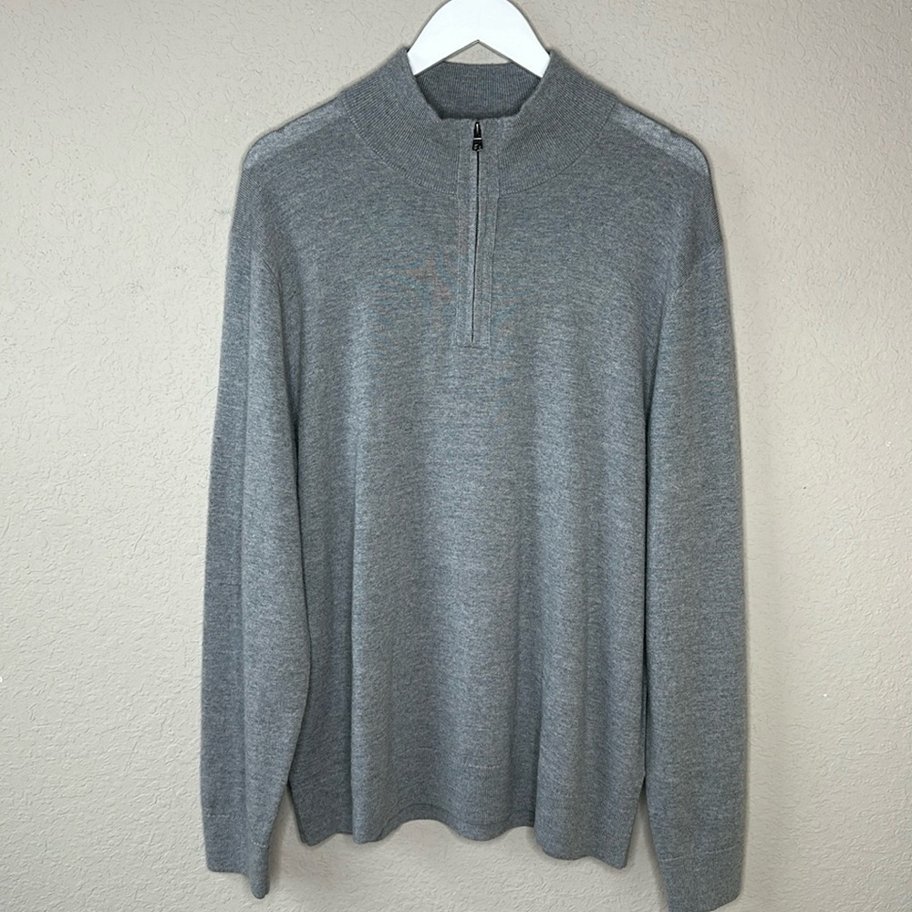 Banana Republic 100% Italian Merino‎ Wool by Baruffa Quarter Zip Sweater Size XL